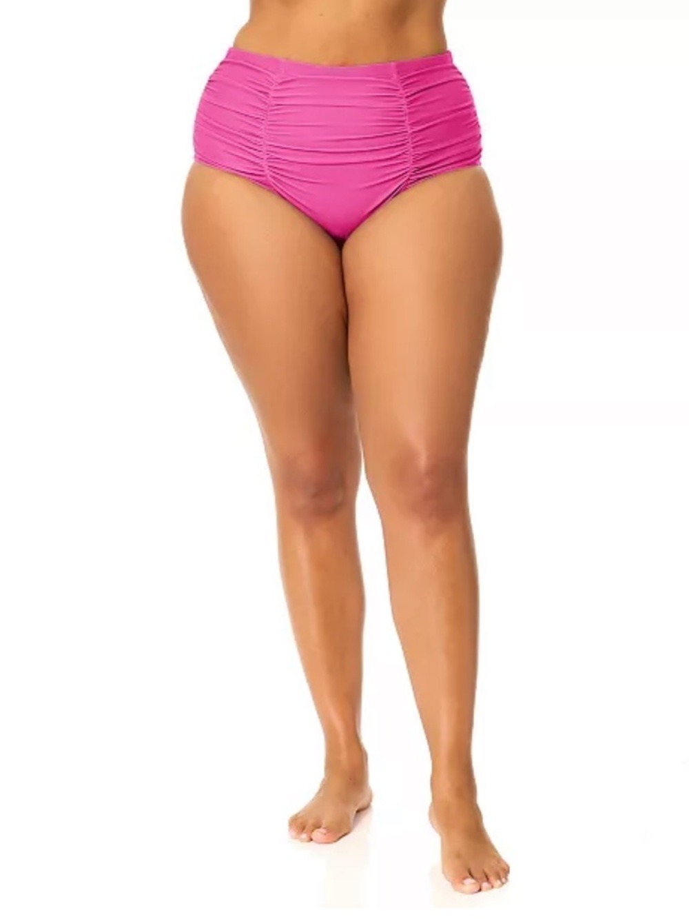 RAISINS Curve Costa Plus Size Solid High-Rise Swim Bikini Bottom Pink 22W